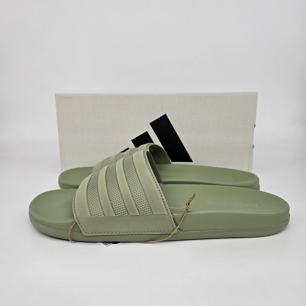 New adidas Adilette Comfort Slides Tent Green Men's Shoes Size 10 - Picture 2 of 8